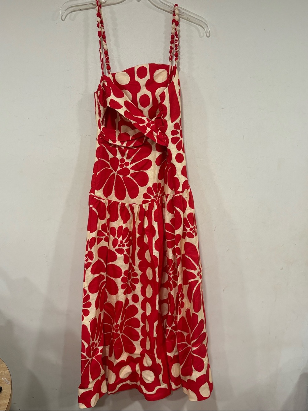NWT Farm Rio Palermo Sleeveless Midi Dress red floral linen medium - Picture 5 of 11